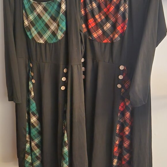 2 Tartan Plaid Holiday Hostess Dresses - Picture 5 of 8